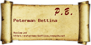 Peterman Bettina névjegykártya