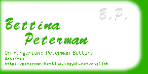 bettina peterman business card